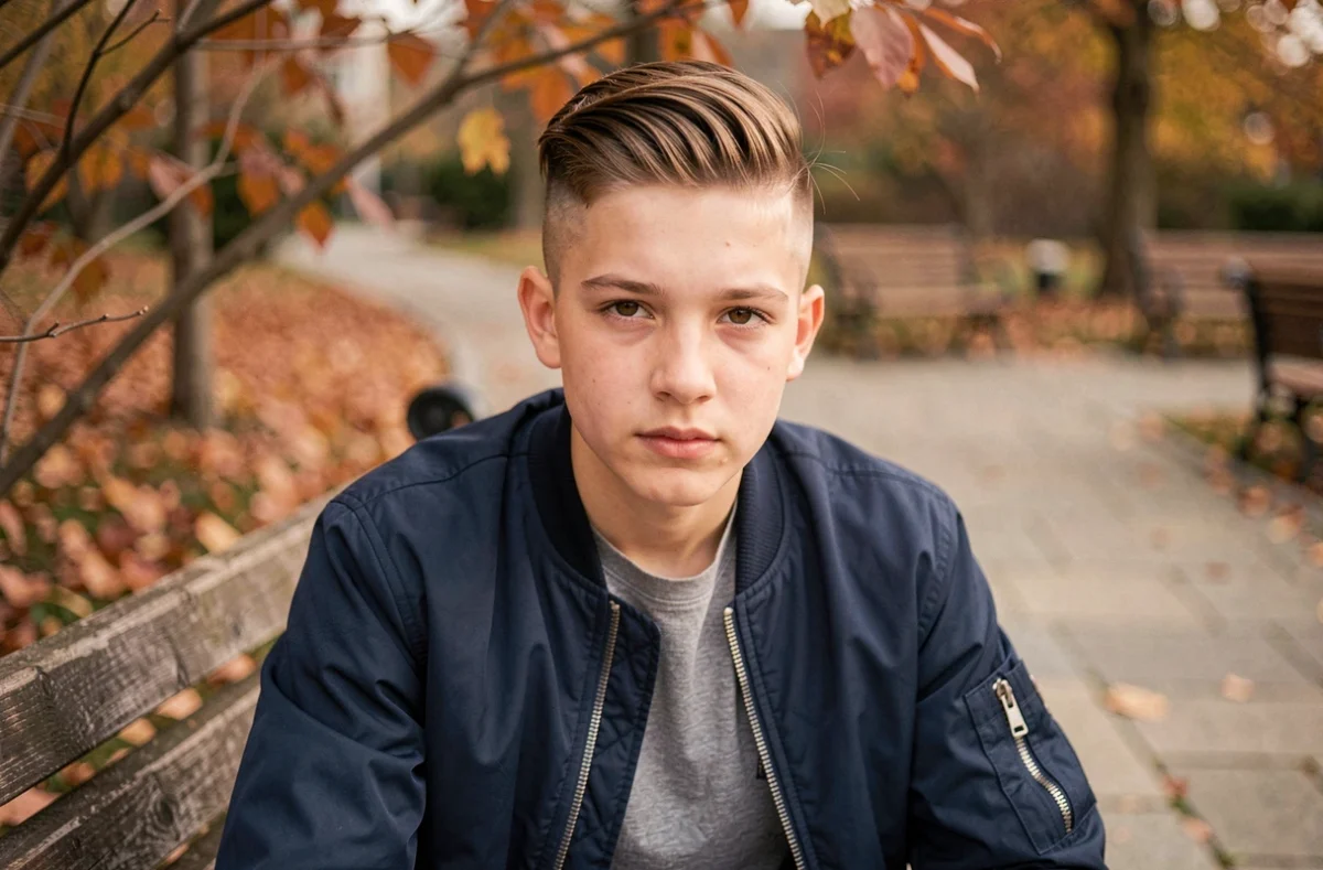Coiffure undercut fade garçon adolescent 14 ans – style propre et moderne pour la rentrée 2026 en extérieur