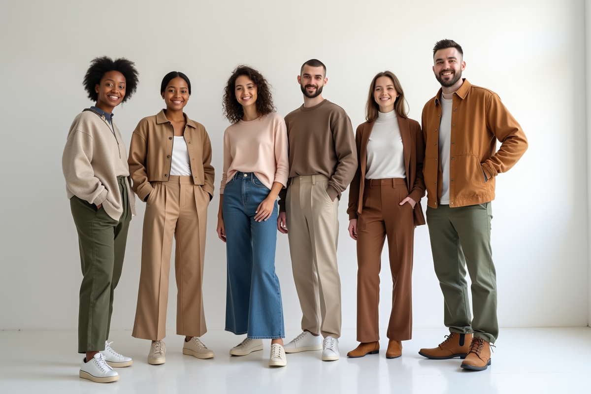 Groupe de personnes portant différents styles de pantalons tendance