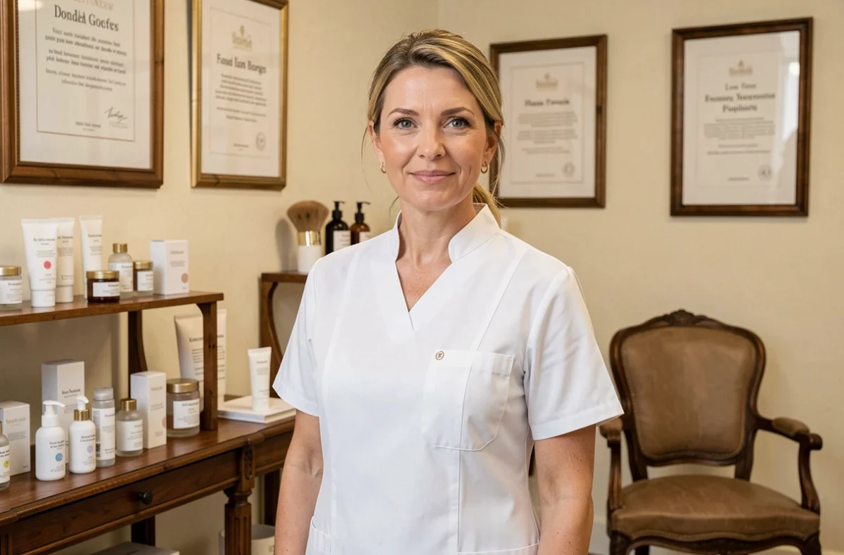 Christèle Imbault, professionnelle de la beauté, dans son institut personnalisé L'Institut à Bourges