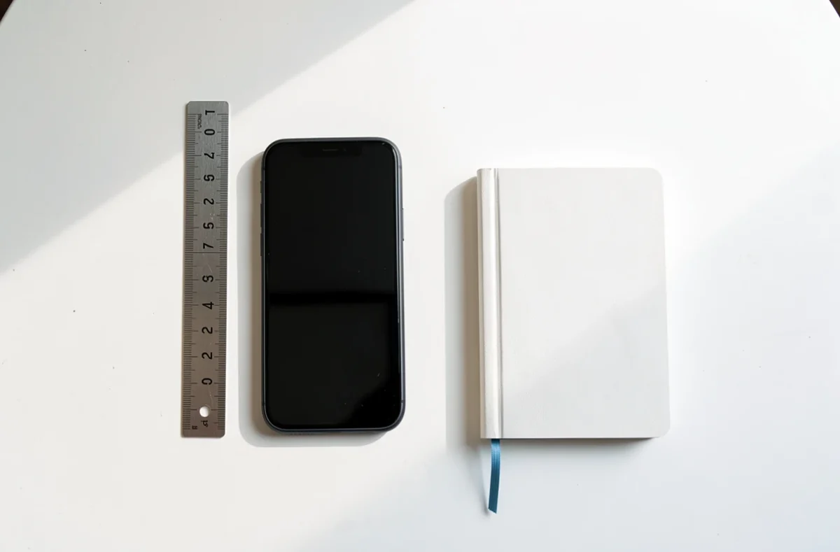 Règle, téléphone et carnet pour suivre l'évolution d'un grain de beauté